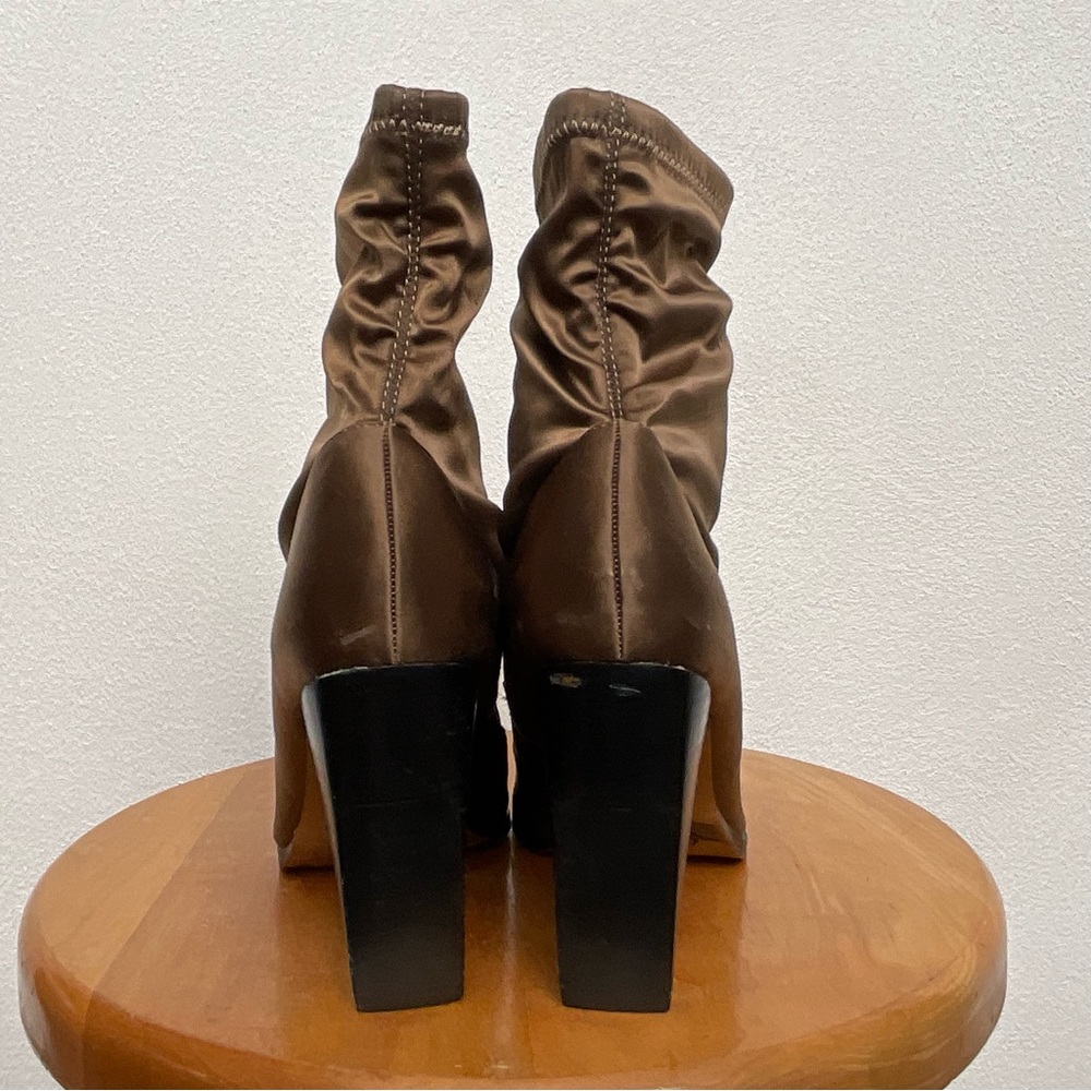 Report Brown Open Toe Sock Style Booties Size 6.5… - image 5